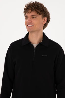 Erkek Regular Fit Yar_m Fermuarl_ Siyah Basic Sweatshirt - U.s. polo assn фото 2