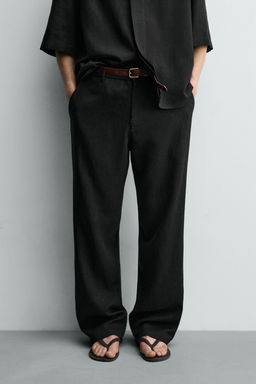 PANTAL?N RELAXED FIT VISCOSA - C??AMO / Negro - Zara фото 2