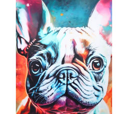 Декоративная атласная наволочка "Бульдог" 45х45см интерьерная