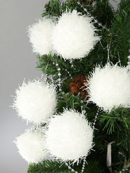 Новогоднее украшение Шары 6 штук 7 см / WF-208 /уп 72/белые - ГалеонТрейд фото 2