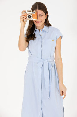 U. S. Polo Assn Женское синее тканое платье - U.s. polo assn фото 2