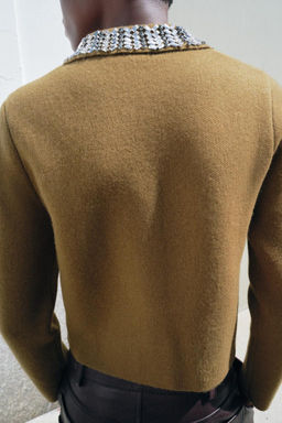 100% WOOL JACKET WITH JEWELLED LAPELS - Zara фото 4
