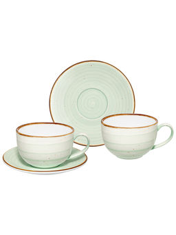 Чайная пара 4 пр 350 мл 14*10,5*7 см "Кантри Крафт", светло-зеленый, фарфор