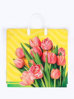 Цена за 10 шт. Пакет подарочный Муза, полиэтиленовый с пластиковой ручкой, 37?34 см, 80 мкм