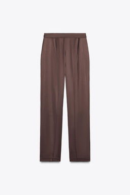 SATIN STRAIGHT-LEG TROUSERS - Zara фото 8