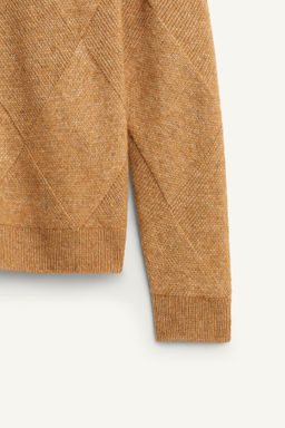 LIMITED EDITION GEOMETRIC JACQUARD SWEATER WITH SCARF - Zara фото 9