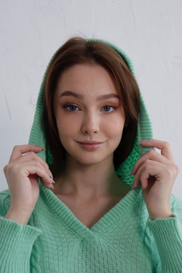 9937 Пуловер с капюшоном мята - Martichelli фото 29