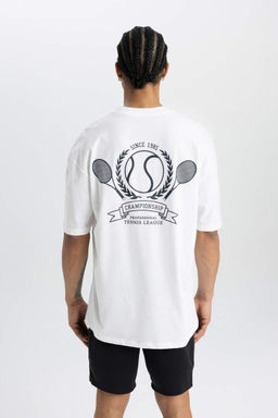 DeFactoFit Футболка Oversize с круглым вырезом и короткими рукавами с принтом на спине  фото 7