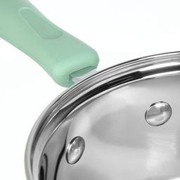 Ковш нерж/ сталь, 1.7 л, крышка стекло, индукция, силикон/ ручки мятные, SD23-16SP-2 Daniks, 451813  фото 6