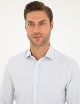 Lacivert Slim Fit Uzun Kollu G_mlek - Pierre cardin фото 2