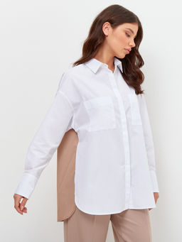 Блузка женская дл. рук. T-lab TL-BT-007TC-белый-бежевый  фото 6