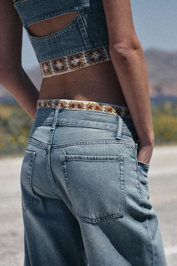 JEANS Z1975 LOOSE FIT TIRO MEDIO COMBINADO CROCHET / Azul medio - Zara фото 5