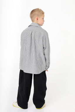 Рубашка в полоску Лен, черная - Inzibe фото 10