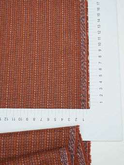 Шерсть пальтово-костюмная Твид Полоска-пунктир цв.кирпичный, ш.1.5м, шерсть-30%, п/э-70% - Купава фото 7