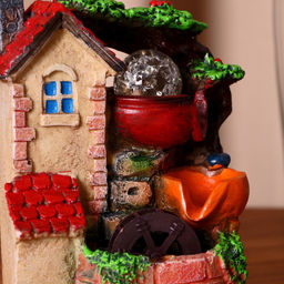 Фонтан настольный «Домик для гномиков», 9.5×13×20 см, с подсветкой