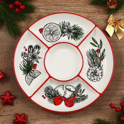 Менажница «Новогоднее настроение», 25.5×3 см, ручная работа