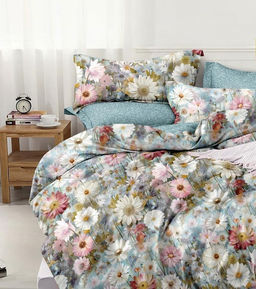 Постельное белье поплин эксклюзив на молнии - Цветочная симфония 2 сп. (нав.70х70)