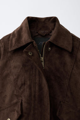 CAZADORA BOMBER EFECTO ANTE / Chocolate - Zara фото 7