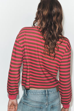 LONG SLEEVE STRIPED T-SHIRT - Zara фото 11