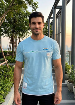 KM1891 Футболка (хлопок) ГОЛУБОЙ