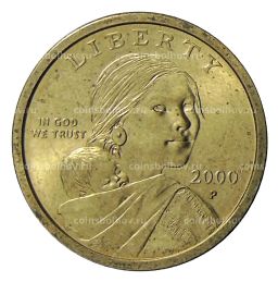 1 доллар 2000 года P США Сакагавея  Парящий Орел