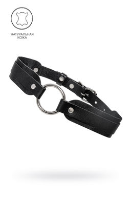 Чокер-ошейник Pecado BDSM, со скруглёнными углами, натуральная кожа, чёрный