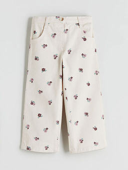 Wideleg ?i?ekli K?z ?ocuk Pantolon