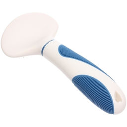 Цена за 2 шт. Расческа - пуходёрка для животных "ЛАПУСИКИ", коллекция БРО, прорезиненная ручка, цвет белый/голубой, 9*18см (блистер)