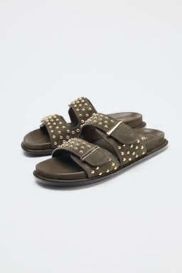 STUDDED BUCKLE SANDALS - Zara фото 5