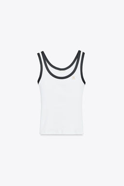 ZARA TOP WITH CONTRAST TRIMS AND BROOCH  фото 6