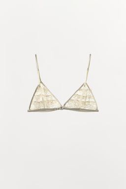 SUJETADOR TRIANGULAR ENCAJE VOLANTES / Crudo - Zara фото 7
