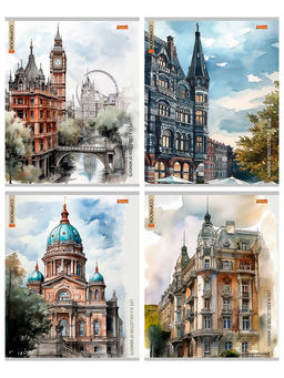 Цена за 2 шт. Тетрадь 96л. Remix ЭКОНОМ "Города в акварели" линия (96-9533) типогр. бумага