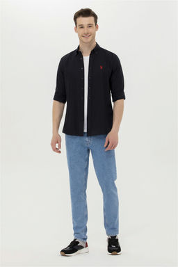 U. S. Polo Assn Мужская черная базовая рубашка с длинным рукавом - U.s. polo assn фото 11