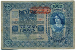 1000 крон 1902 года Австрия  Надпечатка