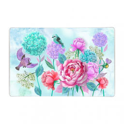 Доска раздел. подставка под горячее "Пионы и птички" стекло арт. VL48-75