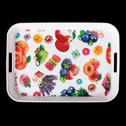 Поднос прямоугольный 38х27 см / 3827 /уп 80/с ручками - Галеонтрейд фото 5