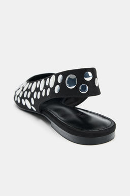 STUDDED SLINGBACK BALLET FLATS - Zara фото 10
