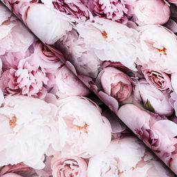 Цена за 10 шт. Бумага упаковочная, глянцевая Весенний букет пионов, 40?60 см