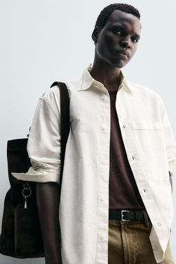 EMBROIDERED COTTON/LINEN SHIRT - Zara фото 6