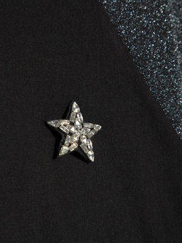 CONTE Джемпер с мерцающим блеском и брошью 837 nero