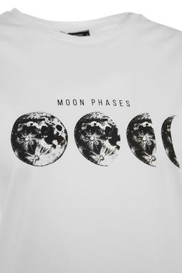 TRENDYOLMILLA Ekru %100 Pamuk Bask?l? Boyfriend Fit Bisiklet Yaka Orme T-Shirt TWOSS20TS0245 фото 13