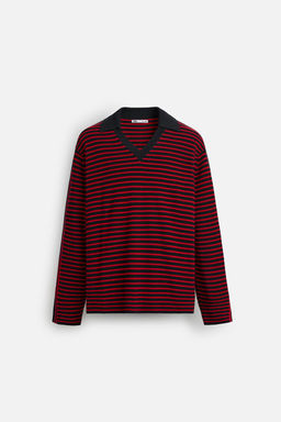 STRIPED KNIT POLO SHIRT - LIMITED EDITION - Zara фото 5
