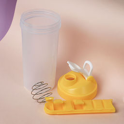 Бутылка/Шейкер JUST SHSC-600 с таблетницей, жёлтый, для спортивного питания 600ML/уп60 - Галеонтрейд фото 2