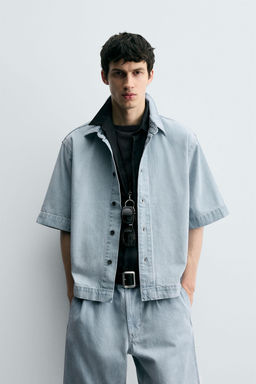 SHORT SLEEVE DENIM SHIRT - Zara фото 2