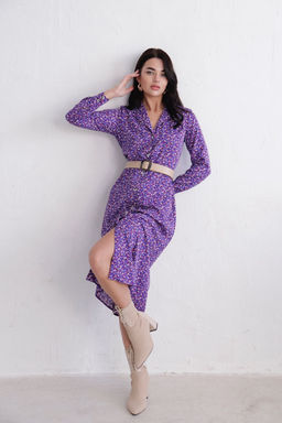 Платье-рубашка с английским воротником принт - Martichelli фото 306