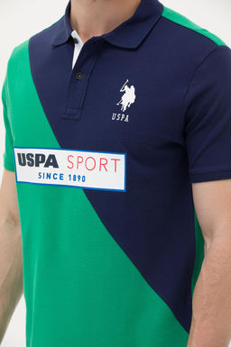 U. S. Polo Assn Мужская зеленая футболка с воротником-поло - U.s. polo assn фото 7