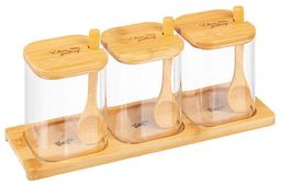 Набор банок для специй Elan Gallery Crystal Glass 3 шт 450 мл с ложкой фото 9