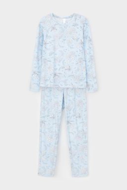 VERY NEAT _ Е 20095/голубое стекло,цветочный ажур пижама жен  фото 2