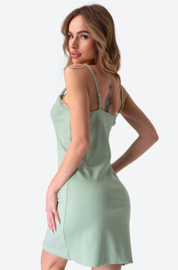 Женская хлопковая сорочка в рубчик Happy Fox  фото 3