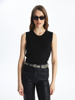 Kad?n Bisiklet Yaka D?z Triko Kazak